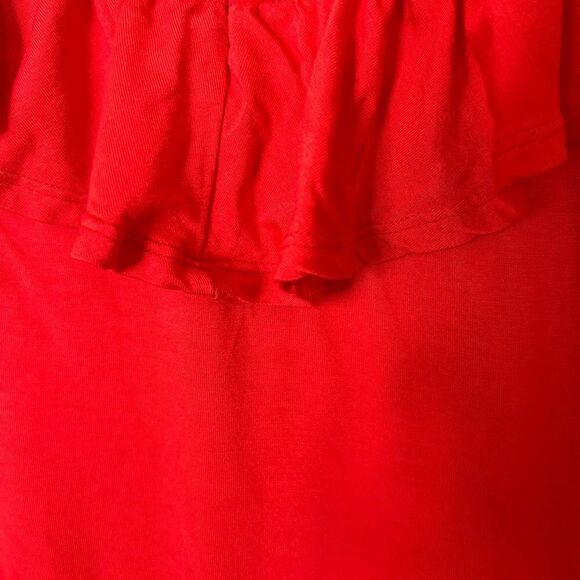 TORRID Super Soft Knits Women's Tank Top Plus Size 1 Orangeish-/Red Ruffle Neck - Picture 10 of 13
